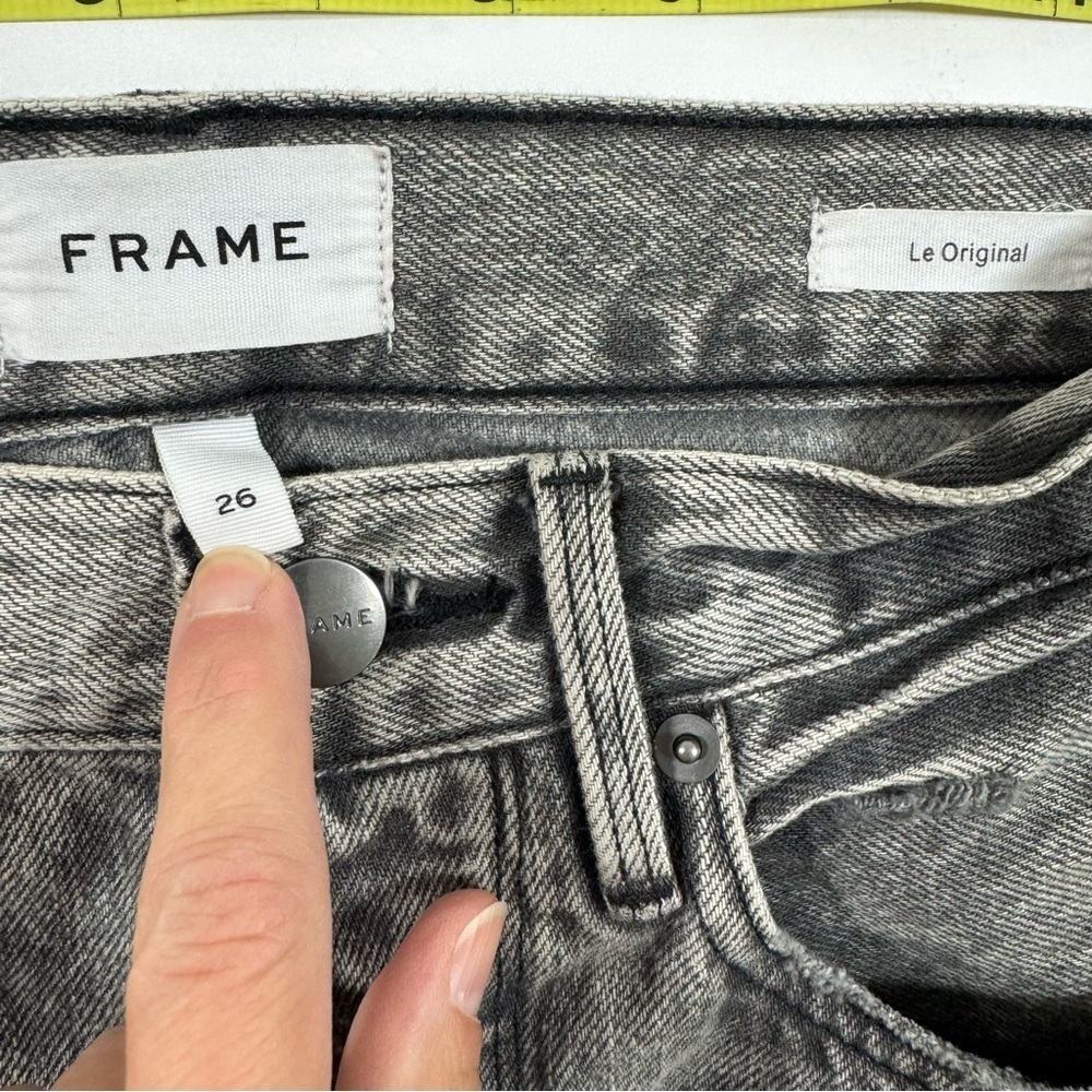 Frame Le Original Jeans Button Fly Straight Malta Rips - Picture 5 of 9
